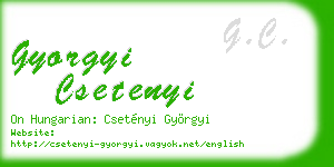 gyorgyi csetenyi business card