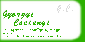 gyorgyi csetenyi business card